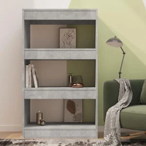 VidaXL Bibliothèque/Séparateur Pièce Gris Béton 60x30x103 Cm Agglo… 11