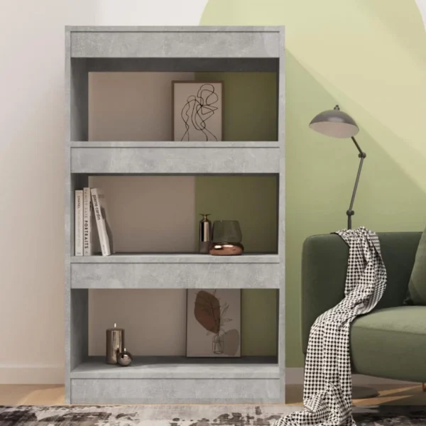 VidaXL Bibliothèque/Séparateur Pièce Gris Béton 60x30x103 Cm Agglo… 4