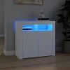 VidaXL Buffet Avec Lumières LED Blanc 80x35x75 Cm 7