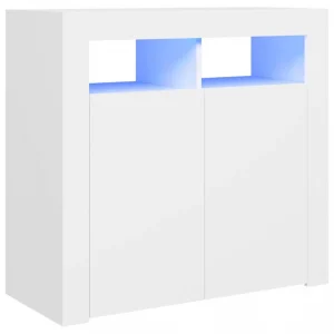 VidaXL Buffet Avec Lumières LED Blanc 80x35x75 Cm 9