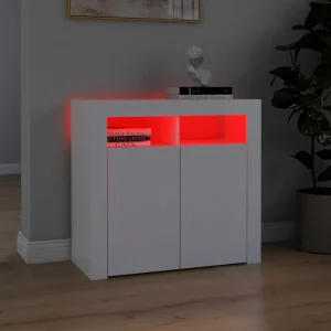 VidaXL Buffet Avec Lumières LED Blanc 80x35x75 Cm 11