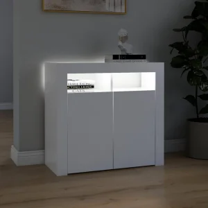 VidaXL Buffet Avec Lumières LED Blanc 80x35x75 Cm 15