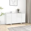 VidaXL Buffet Blanc Brillant 135x41x75 Cm Aggloméré 17