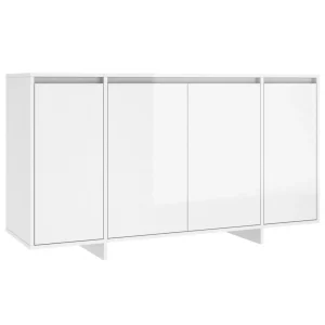 VidaXL Buffet Blanc Brillant 135x41x75 Cm Aggloméré 9