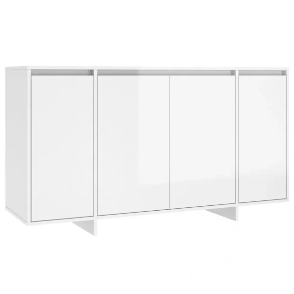 VidaXL Buffet Blanc Brillant 135x41x75 Cm Aggloméré 3