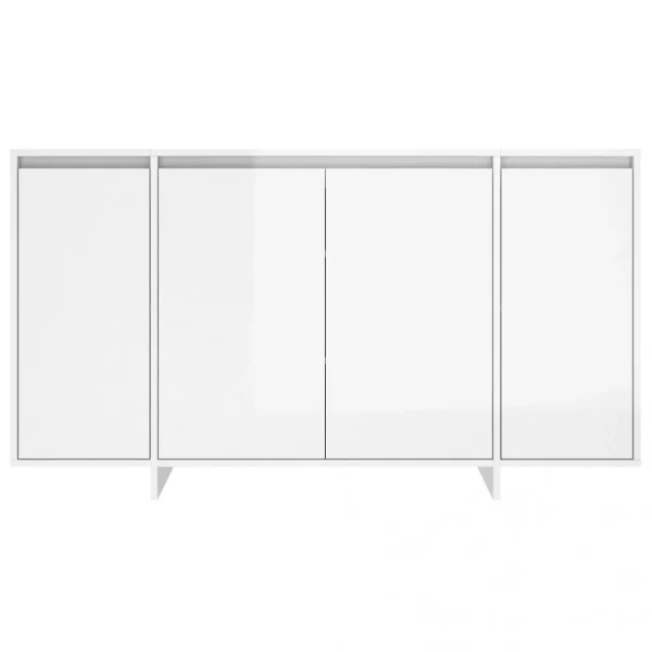 VidaXL Buffet Blanc Brillant 135x41x75 Cm Aggloméré 6