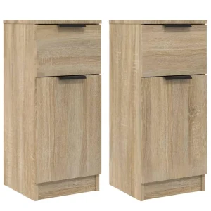 VidaXL Buffets 2 Pcs Chêne Sonoma 30x30x70 Cm Bois D’ingénierie 9