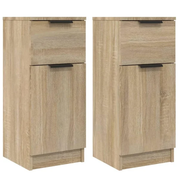 VidaXL Buffets 2 Pcs Chêne Sonoma 30x30x70 Cm Bois D’ingénierie 3