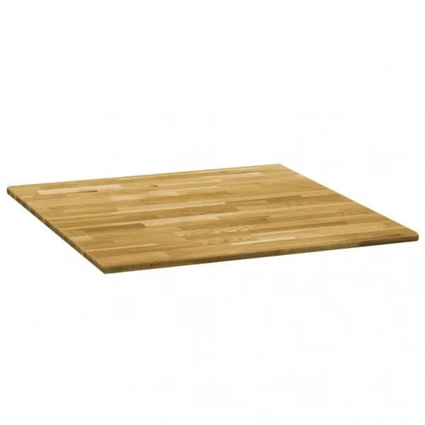 VidaXL Dessus De Table Bois De Chêne Massif Carré 23 Mm 80×80 Cm 4