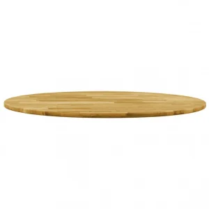 VidaXL Dessus De Table Bois De Chêne Massif Rond 23 Mm 500 Mm 9