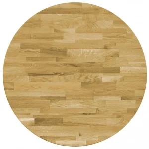 VidaXL Dessus De Table Bois De Chêne Massif Rond 23 Mm 500 Mm 11