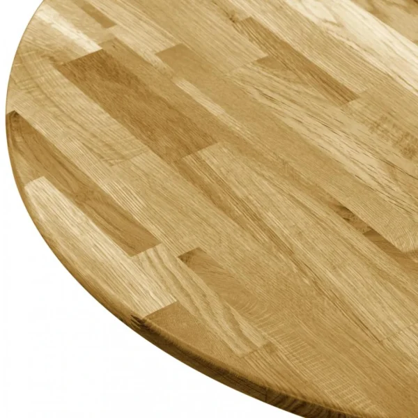 VidaXL Dessus De Table Bois De Chêne Massif Rond 23 Mm 500 Mm 5