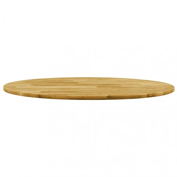 VidaXL Dessus De Table Bois De Chêne Massif Rond 23 Mm 800 Mm 3