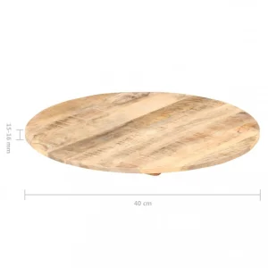 VidaXL Dessus De Table Bois De Manguier Solide Rond 15-16 Mm 40 Cm 13