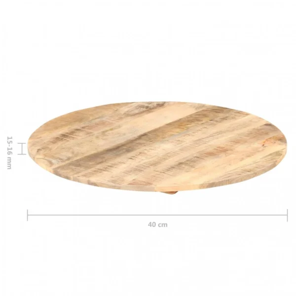 VidaXL Dessus De Table Bois De Manguier Solide Rond 15-16 Mm 40 Cm 5