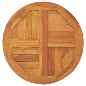 VidaXL Dessus De Table Bois De Teck Solide Rond 2,5 Cm 50 Cm 11