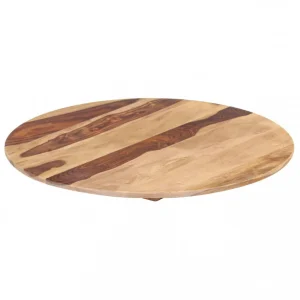 VidaXL Dessus De Table Bois Solide Rond 25-27 Mm 80 Cm 15