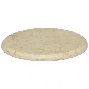 VidaXL Dessus De Table Crème Ø40×2,5 Cm Marbre 11