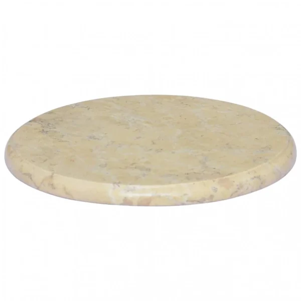 VidaXL Dessus De Table Crème Ø40×2,5 Cm Marbre 4