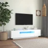 VidaXL Meuble TV Avec Lumières LED Blanc 160x35x40 Cm 17