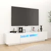 VidaXL Meuble TV Avec Lumières LED Blanc 180x35x40 Cm 17