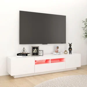 VidaXL Meuble TV Avec Lumières LED Blanc 180x35x40 Cm 11