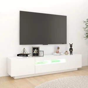 VidaXL Meuble TV Avec Lumières LED Blanc 180x35x40 Cm 13