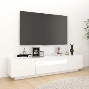 VidaXL Meuble TV Avec Lumières LED Blanc 180x35x40 Cm 15