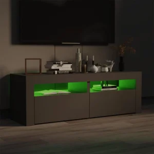 VidaXL Meuble TV Avec Lumières LED Gris 120x35x40 Cm 11