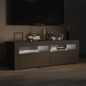 VidaXL Meuble TV Avec Lumières LED Gris 120x35x40 Cm 15