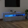 VidaXL Meuble TV Avec Lumières LED Gris Béton 120x35x40 Cm 17