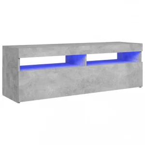 VidaXL Meuble TV Avec Lumières LED Gris Béton 120x35x40 Cm 9