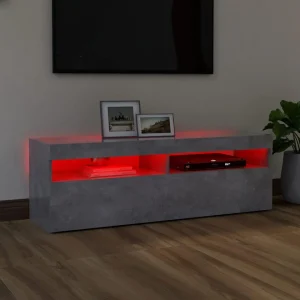 VidaXL Meuble TV Avec Lumières LED Gris Béton 120x35x40 Cm 13