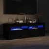 VidaXL Meuble TV Avec Lumières LED Noir Brillant 120x35x40 Cm 17