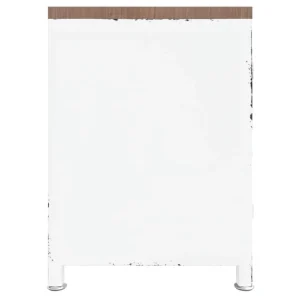 VidaXL Meuble TV Blanc 110x30x40 Cm Fer Et Bois De Sapin Massif 13