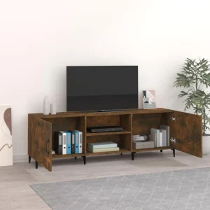 VidaXL Meuble TV Chêne Fumé 150x30x50 Cm Bois D’ingénierie 11