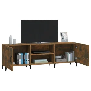 VidaXL Meuble TV Chêne Fumé 150x30x50 Cm Bois D’ingénierie 15