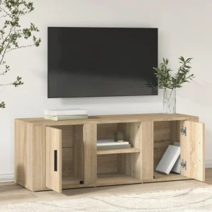 VidaXL Meuble TV Chêne Sonoma 100×31,5×35 Cm Bois D’ingénierie 9