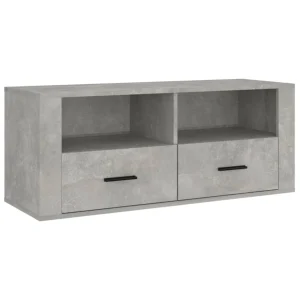 VidaXL Meuble TV Gris Béton 100x35x40 Cm Bois D’ingénierie 9