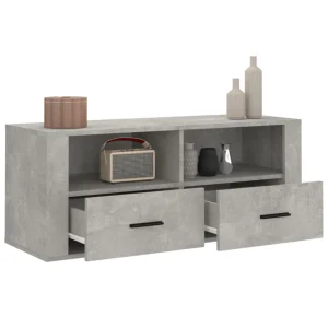 VidaXL Meuble TV Gris Béton 100x35x40 Cm Bois D’ingénierie 15