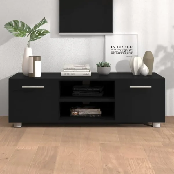 VidaXL Meuble TV Noir 110x40x35 Cm Bois D’ingénierie 1