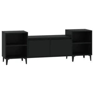 VidaXL Meuble TV Noir 160x35x55 Cm Bois D’ingénierie 9