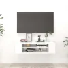 VidaXL Meuble TV Suspendu Blanc 100x30x26,5 Cm Aggloméré 17