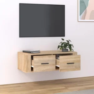 VidaXL Meuble TV Suspendu Chêne Sonoma 80x36x25 Cm Bois D’ingénierie 11