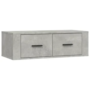 VidaXL Meuble TV Suspendu Gris Béton 80x36x25 Cm Bois D’ingénierie 9