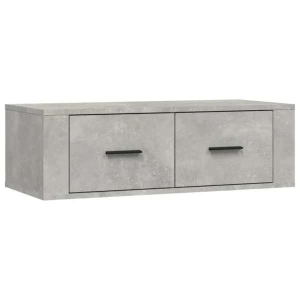 VidaXL Meuble TV Suspendu Gris Béton 80x36x25 Cm Bois D’ingénierie 3