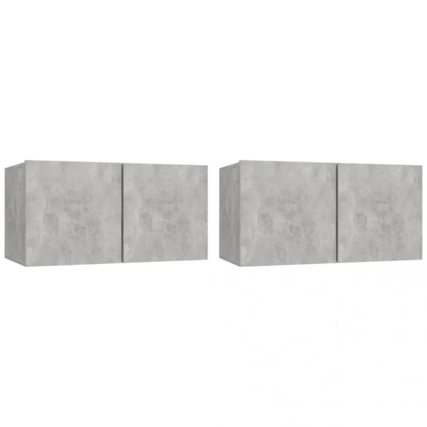 VidaXL Meubles TV Suspendus 2 Pcs Gris Béton 60x30x30 Cm 3