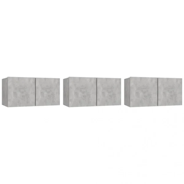 VidaXL Meubles TV Suspendus 3 Pcs Gris Béton 60x30x30 Cm 3