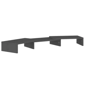 VidaXL Support De Moniteur Gris 80x24x10,5 Cm Bois De Pin Solide 9