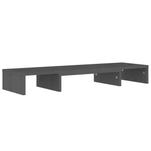 VidaXL Support De Moniteur Gris 80x24x10,5 Cm Bois De Pin Solide 11